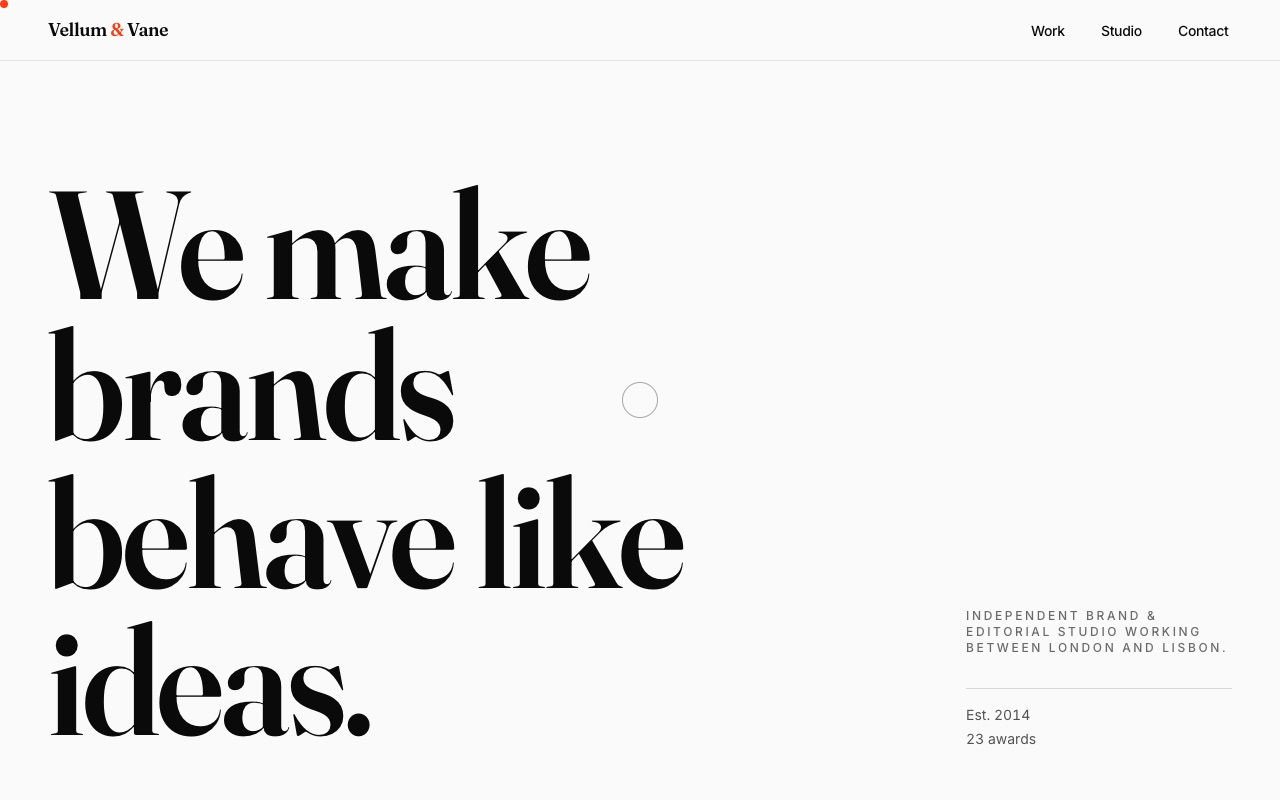Vellum & Vane — Creative studio template