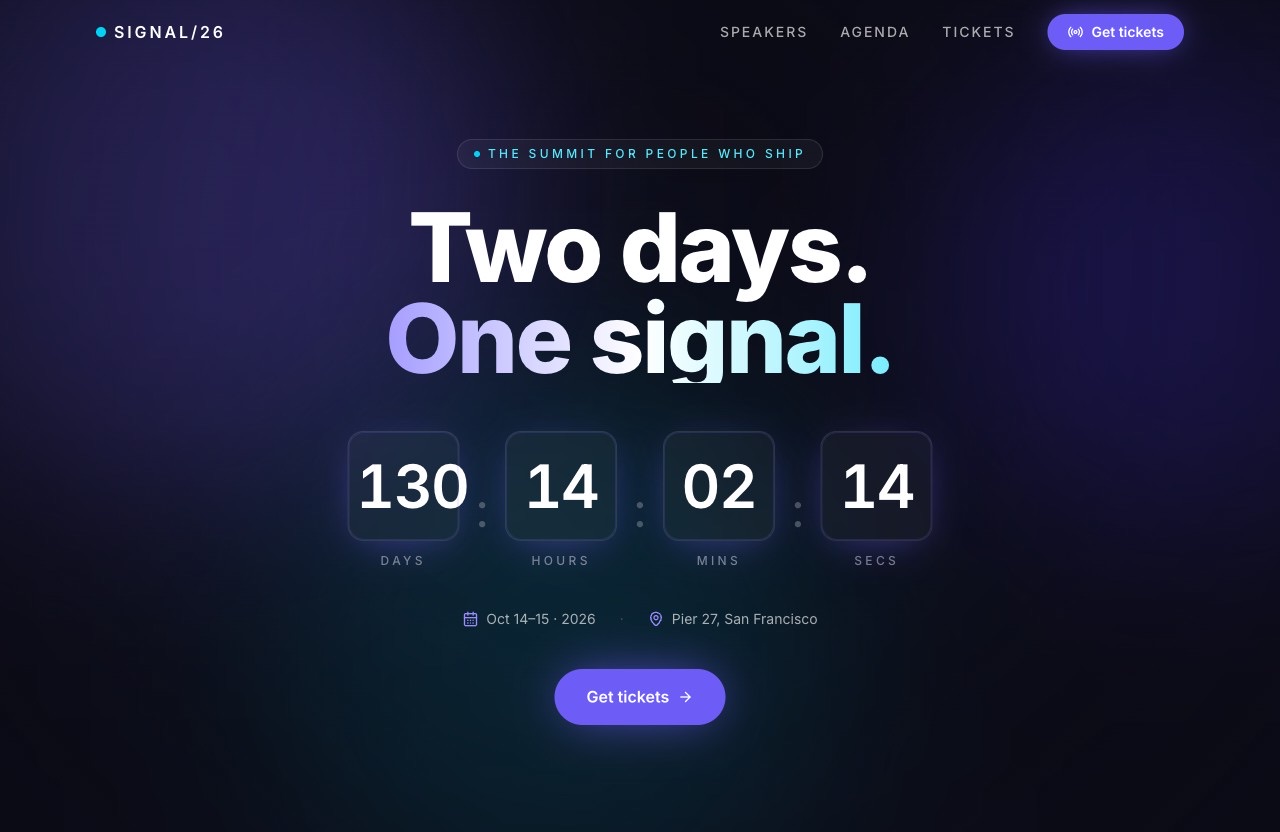 SIGNAL/26 — Tech summit template
