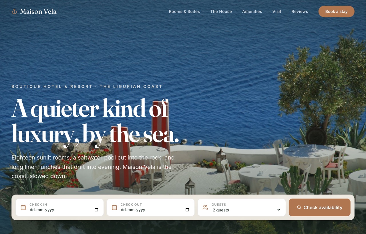 Maison Vela — Boutique hotel template